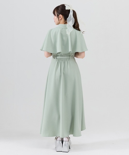 REDYAZEL（レディアゼル）の「ケープデザインフレアワンピース（ワンピース・レディース・ネイビー/ミント/サックスブルー・FREE）」の11枚目の写真