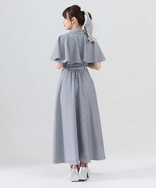 REDYAZEL（レディアゼル）の「ケープデザインフレアワンピース（ワンピース・レディース・ネイビー/ミント/サックスブルー・FREE）」の18枚目の写真