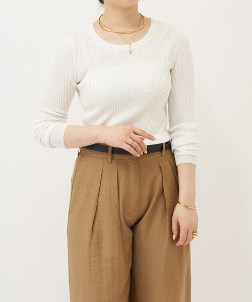 LIVETART（リヴェタート）の「リブニットT（ニット/セーター・レディース・ブラック/ホワイト・FREE）」の6枚目の写真