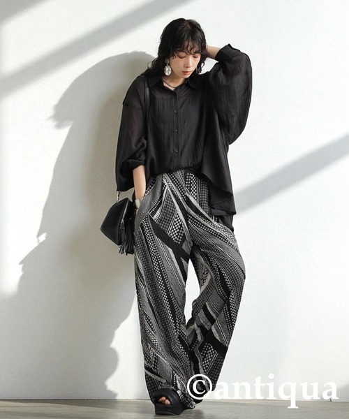antiqua（アンティカ）の「レトロドットストレートパンツ（その他パンツ・レディース・ブルーグリーン/ブラック・ONESIZE）」の17枚目の写真