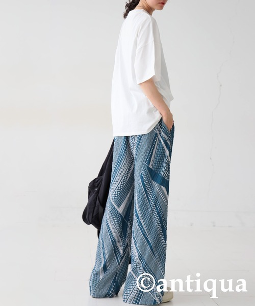 antiqua（アンティカ）の「レトロドットストレートパンツ（その他パンツ・レディース・ブルーグリーン/ブラック・ONESIZE）」の8枚目の写真