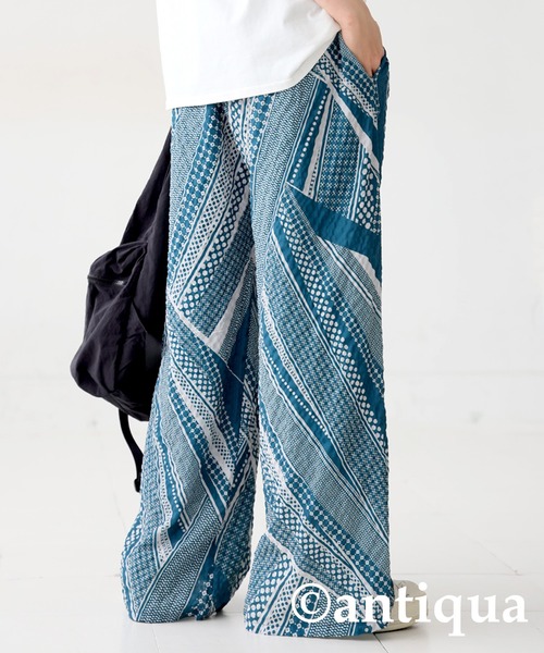 antiqua（アンティカ）の「レトロドットストレートパンツ（その他パンツ・レディース・ブルーグリーン/ブラック・ONESIZE）」の10枚目の写真