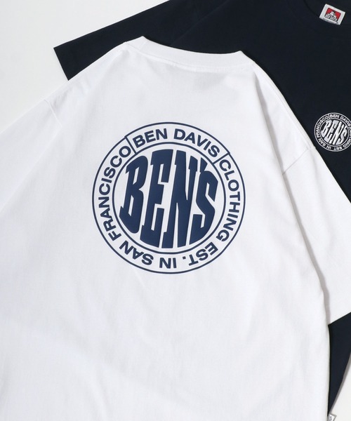 BEN DAVIS(ベンデイビス)の「BEN DAVIS/ベンデイビス ワンポイントロゴ刺繍 バックプリント半袖Tシャツ レディース メンズ(Tシャツ/カットソー・メンズ・ブラック/ネイビー/ブルー系その他/ホワイト/ホワイト系その他/ブラック系その他・M/L/XL)」の1枚目の写真
