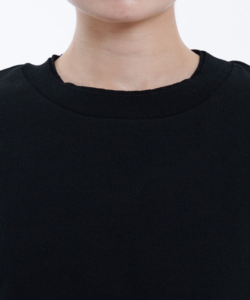 極美品 PUBLIC TOKYO ブラック 黒 ニット パブリックトウキョウ コットンハーフスリーブニット（Tシャツ/カットソー）｜PUBLIC