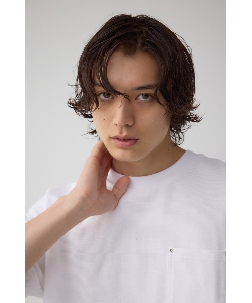 AZUL by moussy（アズールバイマウジー）の「スタッズポケットリップルTシャツ（Tシャツ/カットソー・メンズ・グレー/ブラック/ホワイト・MEDIUM/LARGE）」の4枚目の写真