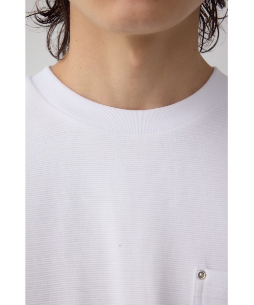 AZUL by moussy（アズールバイマウジー）の「スタッズポケットリップルTシャツ（Tシャツ/カットソー・メンズ・グレー/ブラック/ホワイト・MEDIUM/LARGE）」の10枚目の写真