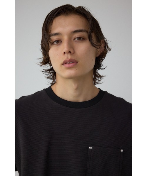 AZUL by moussy（アズールバイマウジー）の「スタッズポケットリップルTシャツ（Tシャツ/カットソー・メンズ・グレー/ブラック/ホワイト・MEDIUM/LARGE）」の14枚目の写真