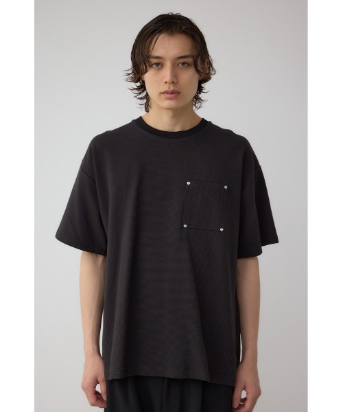 AZUL by moussy（アズールバイマウジー）の「スタッズポケットリップルTシャツ（Tシャツ/カットソー・メンズ・グレー/ブラック/ホワイト・MEDIUM/LARGE）」の17枚目の写真