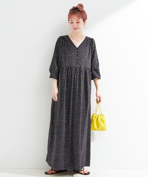 B.C STOCK（ベーセーストック）の「ウォッシャブル / ドット無地Vネックワンピース（ワンピース・レディース・ブラック系その他/ブラック・FREE）」の18枚目の写真