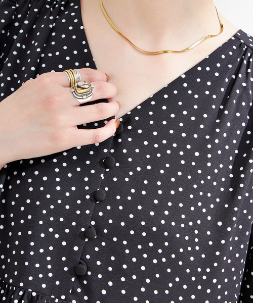 B.C STOCK（ベーセーストック）の「ウォッシャブル / ドット無地Vネックワンピース（ワンピース・レディース・ブラック系その他/ブラック・FREE）」の22枚目の写真