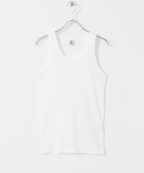 PETIT BATEAU(プチバトー)の「PETIT BATEAU DEBARDEUR COL ROND(タンクトップ・レディース・ネイビー/ホワイト・MEDIUM)」の3枚目の写真