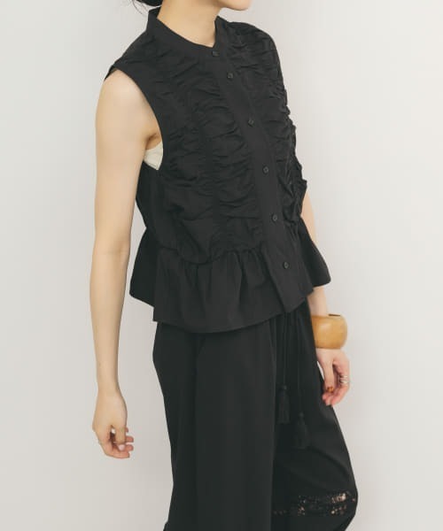 KBF（ケイビーエフ）の「スリーブレスシャーリングブラウス（シャツ/ブラウス・レディース・ライトブルー/ブラック/オフホワイト・ONE）」の20枚目の写真