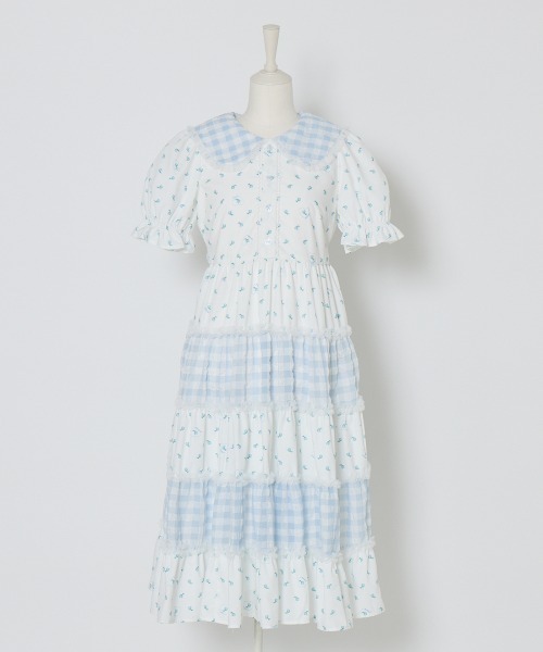 Lolime by mellfy memory(ロリミー バイ メルフィーメモリー)の「glowly petite floral dress(ワンピース・レディース・ピンク/ブルー・LL/M)」の7枚目の写真