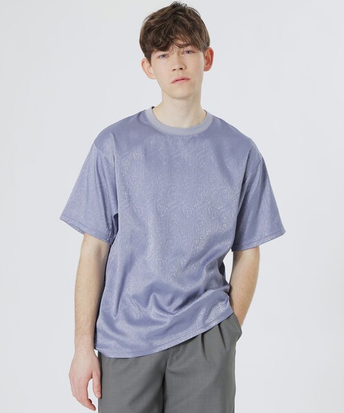 LOVELESS（ラブレス）の「サテンジャカードTシャツ（Tシャツ/カットソー・メンズ・ブラック/グリーン系その他/ブルー系その他2/オフホワイト・M/L）」の4枚目の写真