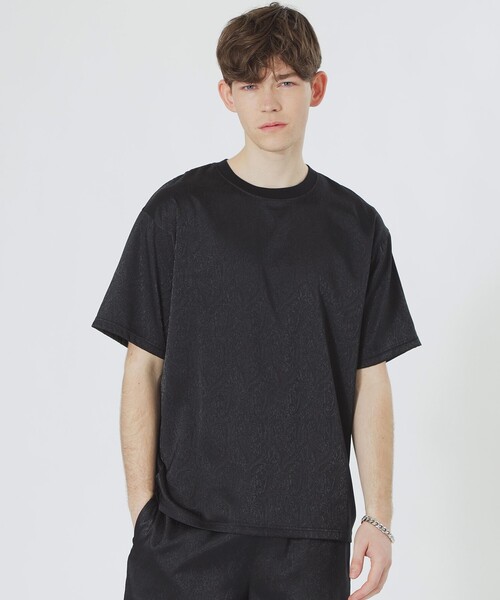 LOVELESS（ラブレス）の「サテンジャカードTシャツ（Tシャツ/カットソー・メンズ・ブラック/グリーン系その他/ブルー系その他2/オフホワイト・M/L）」の3枚目の写真