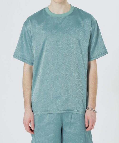 LOVELESS（ラブレス）の「サテンジャカードTシャツ（Tシャツ/カットソー・メンズ・ブラック/グリーン系その他/ブルー系その他2/オフホワイト・M/L）」の8枚目の写真