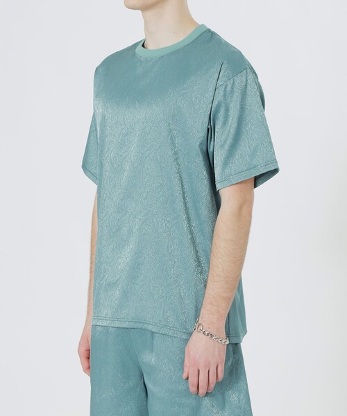 LOVELESS（ラブレス）の「サテンジャカードTシャツ（Tシャツ/カットソー・メンズ・ブラック/グリーン系その他/ブルー系その他2/オフホワイト・M/L）」の9枚目の写真