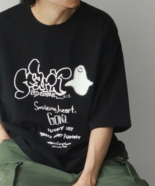 Mark Gonzales（マーク・ゴンザレス）の「【Mark Gonzales/マーク ゴンザレス】アートワークデザイン プリント半袖Tシャツ（Tシャツ/カットソー・メンズ・ブラック系その他/ブラック系その他3/ホワイト系その他2/ブラック系2/ホワイト系その他4/ブラック系4/ブラック系その他5/ブラック/ブラック系その他2/ホワイト系その他5/ブラック系5/ホワイト系その他6/ブラック系6/ホワイト系その他7/ブラック系7/ホワイト/ホワイト系その他/ブラック系1/ホワイト系その他3/ブラック系3/ブラック系その他4/ブラック系その他6/ブラック系/ブラック系その他7・L/M/XL）」の14枚目の写真
