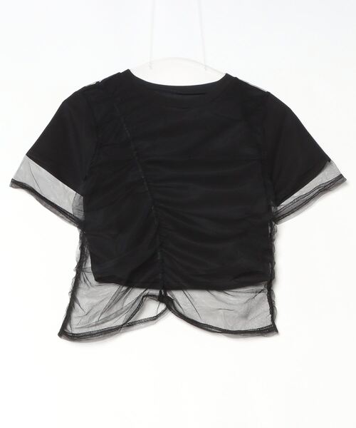 Per sist ence(パーシエンス)の「天竺×チュールシャーリングプルオーバー(Tシャツ/カットソー・レディース・オフホワイト/グレー/ホワイト×ブラック/ブラック・ONE SIZE)」の20枚目の写真
