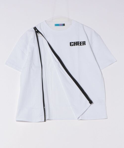 CHEER（チアー）の「フロントジップデザインBIGTEE（Tシャツ/カットソー・レディース・ホワイト・S/M）」の11枚目の写真