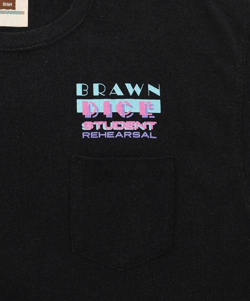 ADAM ET ROPE'(アダムエロペ)の「【BRAWN/ブラウン】DICE STUDENT T-SH(Tシャツ/カットソー・メンズ・ブラック/ホワイト・M/L)」の6枚目の写真