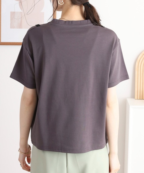 セール】EGLANTINE レースキャミレイヤード風半袖カットソー（T