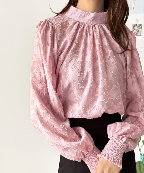Amulet（アミュレット）の「ちょうどいい透け感！色っぽフラワーシャギーブラウス（シャツ/ブラウス・レディース・ピンク/ブラック/アイボリー/グレー/ブルー・M/L）」の13枚目の写真