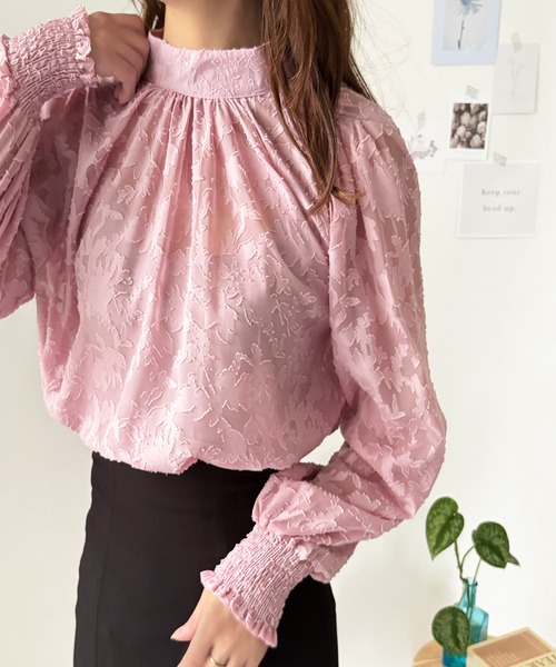 Amulet（アミュレット）の「ちょうどいい透け感！色っぽフラワーシャギーブラウス（シャツ/ブラウス・レディース・ピンク/ブラック/アイボリー/グレー/ブルー・M/L）」の15枚目の写真