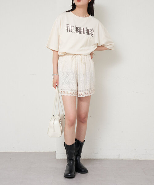 Multiple Marmelade★未使用品　レースパッチワークパンツ　オフ白 Multiple Marmelade☆未使用品 レースパッチワークパンツ オフ白