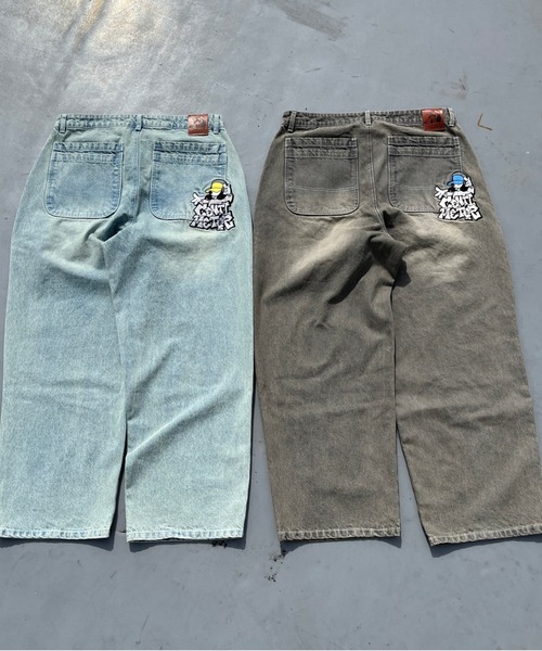 ☆NOT4NERD☆ Circle N Denim Pants White PT074WH New school denim pants（デニムパンツ）｜centimeter（センチ
