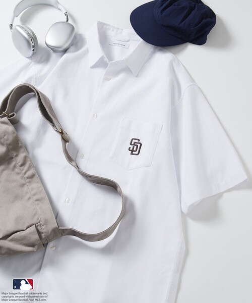MLB（メジャーリーグベースボール）の「FREAK’S STORE/フリークスストア MLB S/S オックスフォード シャツ（シャツ/ブラウス・メンズ・ホワイト/サックスブルー/その他13・MEDIUM/LARGE）」の2枚目の写真