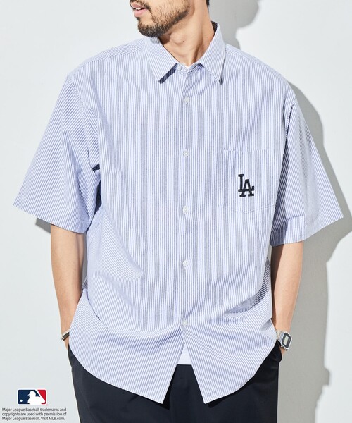 MLB（メジャーリーグベースボール）の「FREAK’S STORE/フリークスストア MLB S/S オックスフォード シャツ（シャツ/ブラウス・メンズ・ホワイト/サックスブルー/その他13・MEDIUM/LARGE）」の6枚目の写真