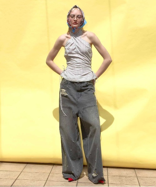 MAISON SPECIAL サイドレースアップホルターネックトップス Side Lace Up Halter Neck Tops