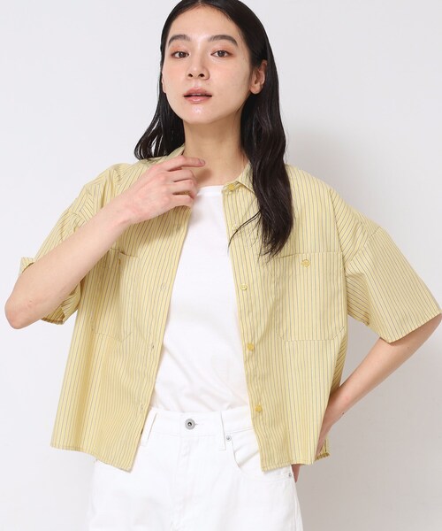 Dessin（デッサン）の「【洗える】クロップド丈シャツ（XS～L）（シャツ/ブラウス・レディース・イエロー系2/ネイビー系6/ブラウン系その他3・03/02/01/00）」の3枚目の写真