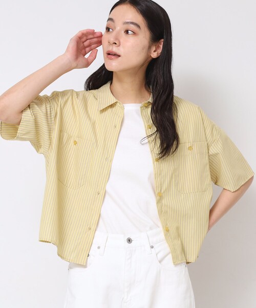 Dessin（デッサン）の「【洗える】クロップド丈シャツ（XS～L）（シャツ/ブラウス・レディース・イエロー系2/ネイビー系6/ブラウン系その他3・03/02/01/00）」の4枚目の写真