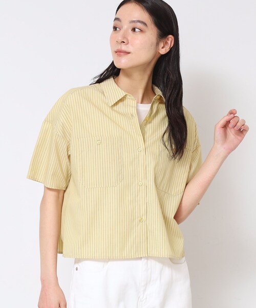 Dessin（デッサン）の「【洗える】クロップド丈シャツ（XS～L）（シャツ/ブラウス・レディース・イエロー系2/ネイビー系6/ブラウン系その他3・03/02/01/00）」の5枚目の写真