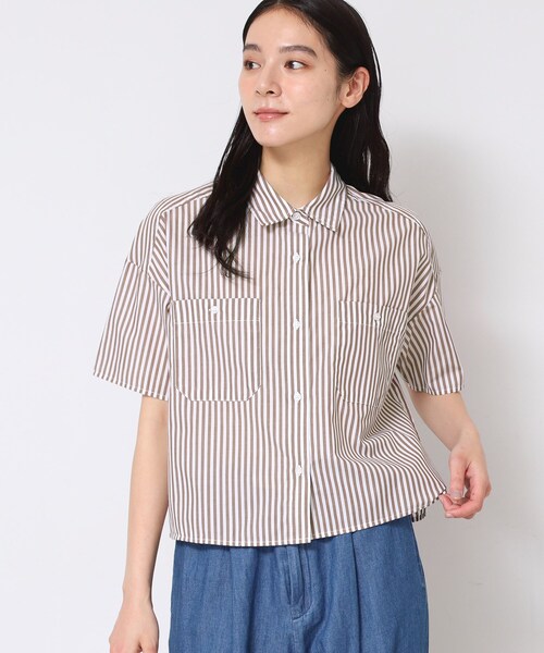 Dessin（デッサン）の「【洗える】クロップド丈シャツ（XS～L）（シャツ/ブラウス・レディース・イエロー系2/ネイビー系6/ブラウン系その他3・03/02/01/00）」の8枚目の写真