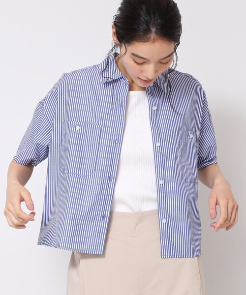 Dessin（デッサン）の「【洗える】クロップド丈シャツ（XS～L）（シャツ/ブラウス・レディース・イエロー系2/ネイビー系6/ブラウン系その他3・03/02/01/00）」の13枚目の写真