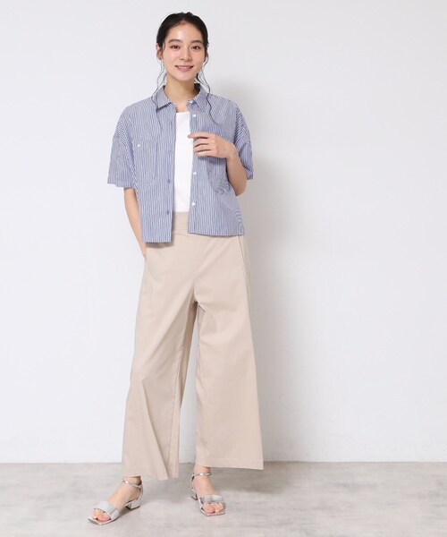 Dessin（デッサン）の「【洗える】クロップド丈シャツ（XS～L）（シャツ/ブラウス・レディース・イエロー系2/ネイビー系6/ブラウン系その他3・03/02/01/00）」の14枚目の写真
