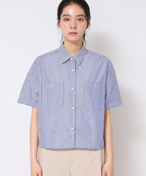 Dessin（デッサン）の「【洗える】クロップド丈シャツ（XS～L）（シャツ/ブラウス・レディース・イエロー系2/ネイビー系6/ブラウン系その他3・03/02/01/00）」の16枚目の写真