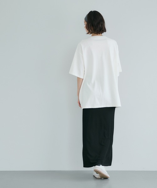 coca（coca）（コカ）の「【WEB限定セール】ヘビーウェイト天竺ワッペンビッグトップス（Tシャツ/カットソー・レディース・ホワイト/チャコール・L/M）」の7枚目の写真