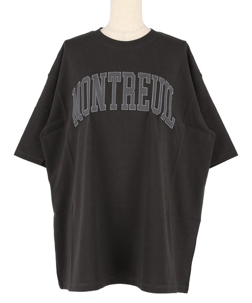 coca（coca）（コカ）の「【WEB限定セール】ヘビーウェイト天竺ワッペンビッグトップス（Tシャツ/カットソー・レディース・ホワイト/チャコール・L/M）」の22枚目の写真