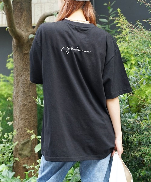 tシャツ +81BRANCA/ハチイチブランカ John Lennon portrait＆sign big tee Tシャツ グラフィックＴシャツ レ 81BRANCA tシャツ +81BRANCA/ハチイチブランカ John Lennon