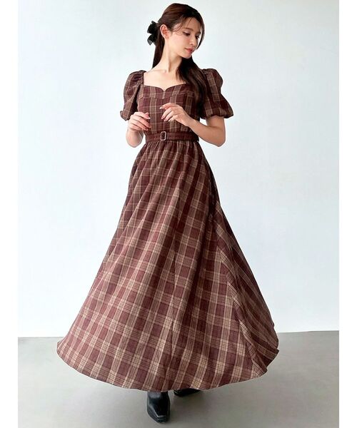 RESEXXY（リゼクシー）の「バルーンスリーブチェックワンピース（ワンピース・レディース・イエロー/レッド/ブラック・FREE）」の7枚目の写真