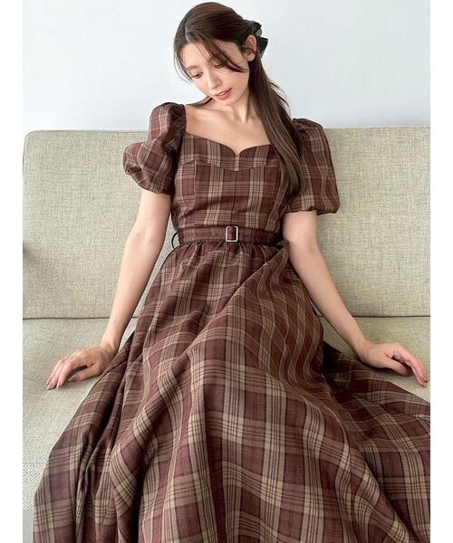 RESEXXY（リゼクシー）の「バルーンスリーブチェックワンピース（ワンピース・レディース・イエロー/レッド/ブラック・FREE）」の9枚目の写真