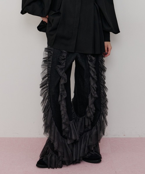 LA BELLE ETUDE デニム×ギャザーチュールパンツ デニム×ギャザーチュールパンツ（デニムパンツ）｜LA BELLE ETUDE