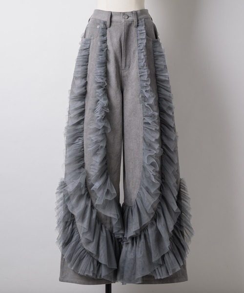 LA BELLE ETUDE デニム×ギャザーチュールパンツ デニム×ギャザーチュールパンツ（デニムパンツ）｜LA BELLE