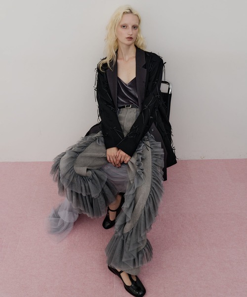 LA BELLE ETUDE デニム×ギャザーチュールパンツ デニム×ギャザーチュールパンツ（デニムパンツ）｜LA BELLE ETUDE