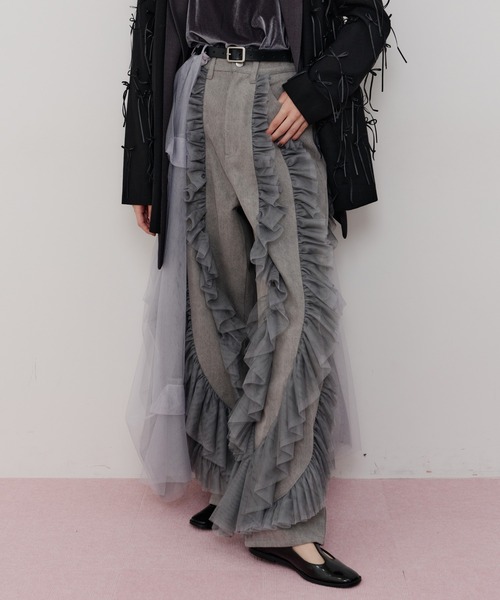 LA BELLE ETUDE デニム×ギャザーチュールパンツ デニム×ギャザーチュールパンツ（デニムパンツ）｜LA BELLE ETUDE