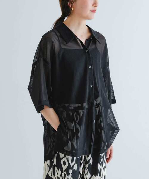 URBAN RESEARCH / アーバンリサーチ コットンカラミシアーオーバーシャツ URBAN RESEARCH ブラウス シャツ コットンカラミシアーオーバー
